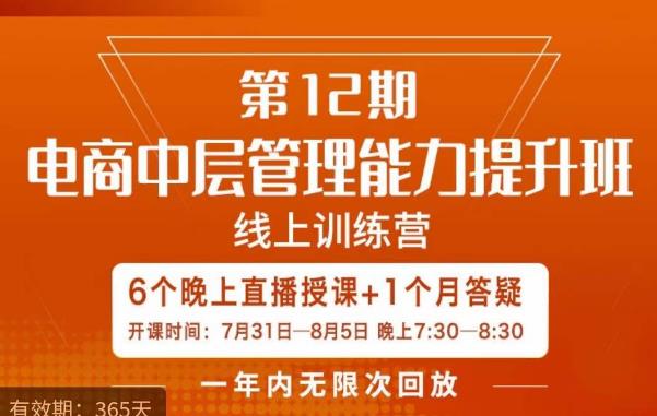 陈少珊·电商中层管理能力提升班，学习对象-电商公司各个岗位的主管，20人人以内的电商公司老板-如意资源库