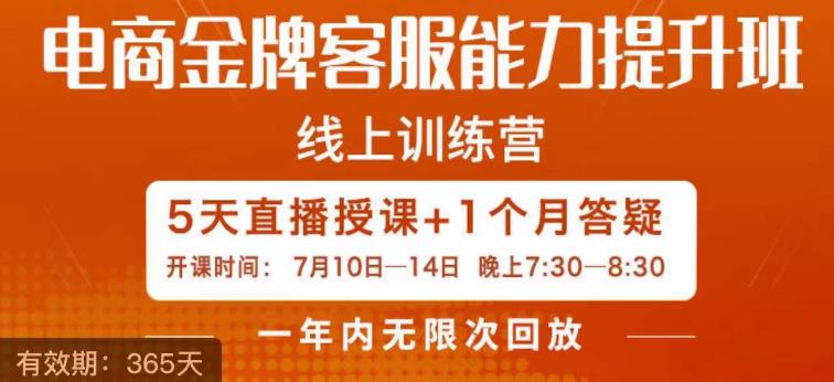 电商金牌客服能力提升班，提升客服能力是你店铺业绩的关键要素-如意资源库