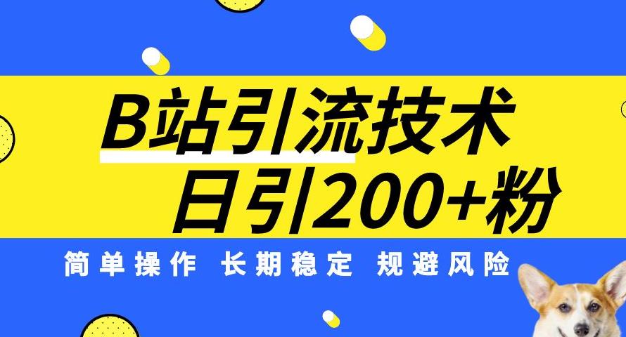 B站引流技术：每天引流200精准粉，简单操作，长期稳定，规避风险-如意资源库