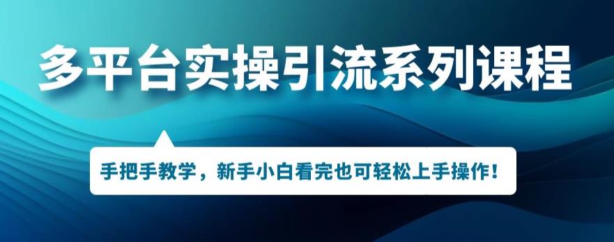 多平台引流实操系列课程，新手小白看完也可轻松上手进行引流操作-如意资源库