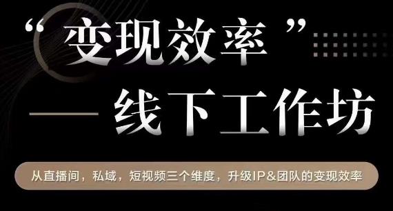 变现效率线下工作坊，从‮播直‬间、私域、‮视短‬频‮个三‬维度，升级IP和团队变现效率-如意资源库