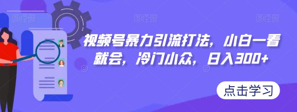 视频号暴力引流打法，小白一看就会，冷门小众，日入300+【揭秘】-如意资源库