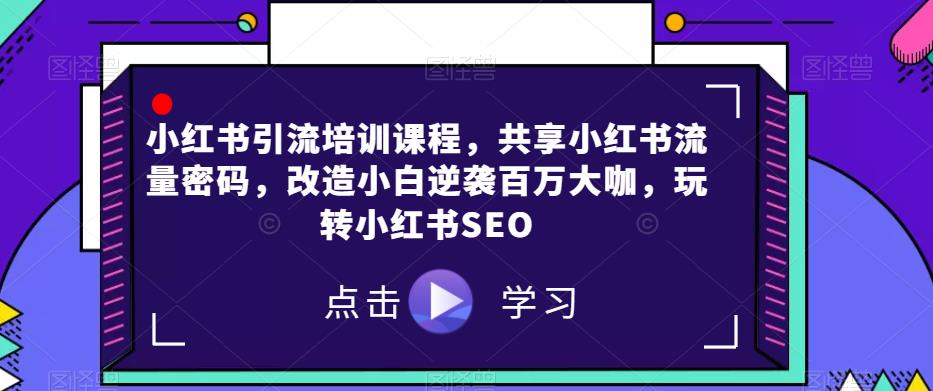 小红书引流培训课程，共享小红书流量密码，改造小白逆袭百万大咖，玩转小红书SEO-如意资源库
