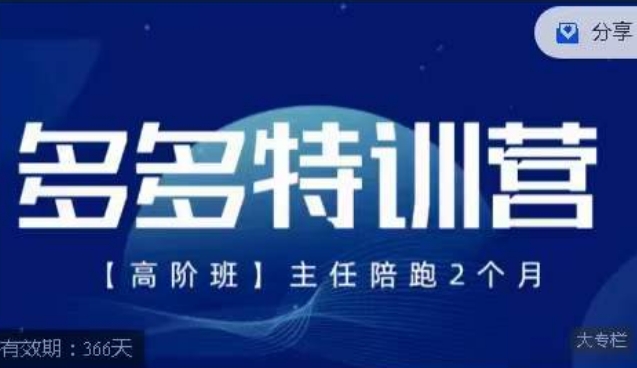 纪主任·多多特训营高阶班【9月13日更新】，拼多多最新玩法技巧落地实操-如意资源库