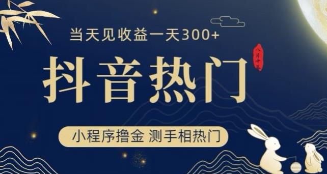 抖音最新小程序撸金，测手相上热门，当天见收益一小时变现300+【揭秘】-如意资源库