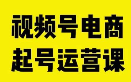 视频号电商起号运营课，教新人如何自然流起号，助力商家0-1突破-如意资源库