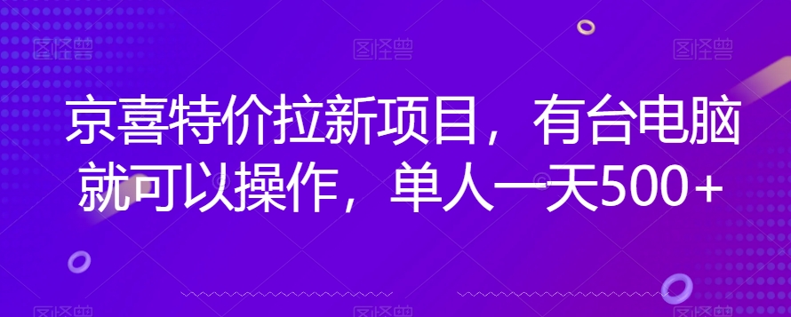 京喜特价拉新新玩法，有台电脑就可以操作，单人一天500+【揭秘】-如意资源库