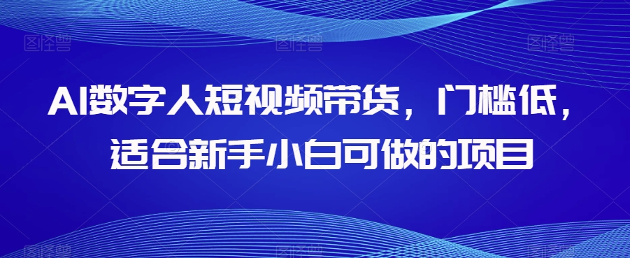AI数字人短视频带货，门槛低，适合新手小白可做的项目-如意资源库