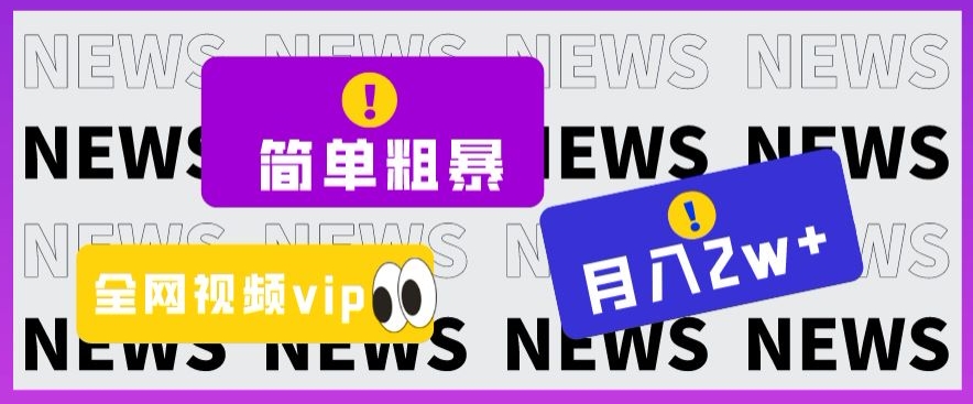 简单粗暴零成本，高回报，全网视频VIP掘金项目，月入2万＋【揭秘】-如意资源库