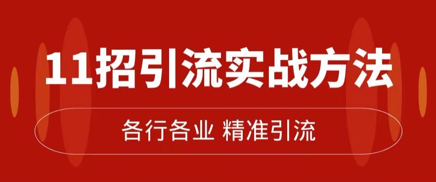 精准引流术：11招引流实战方法，让你私域流量加到爆（11节课完整)-如意资源库