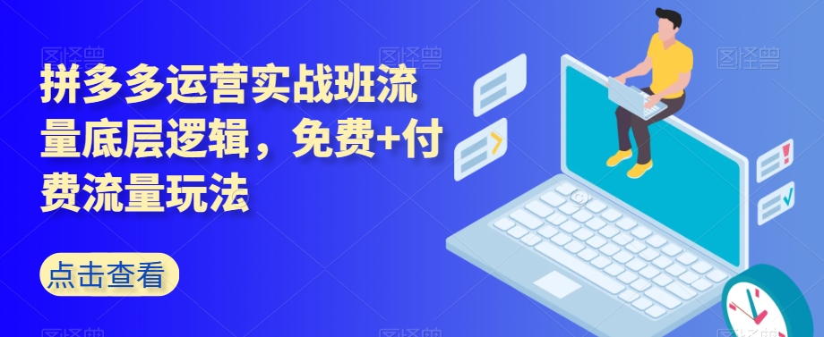 拼多多运营实战班流量底层逻辑，免费+付费流量玩法-如意资源库