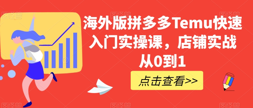 海外版拼多多Temu快速入门实操课，店铺实战从0到1-如意资源库
