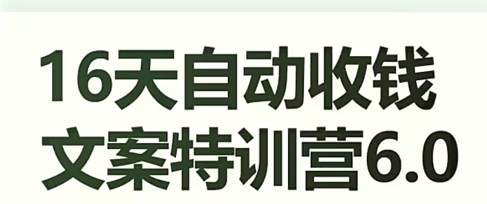 16天自动收钱文案特训营6.0，学会儿每天自动咔咔收钱-如意资源库