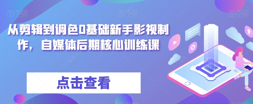 从剪辑到调色0基础新手影视制作，自媒体后期核心训练课-如意资源库