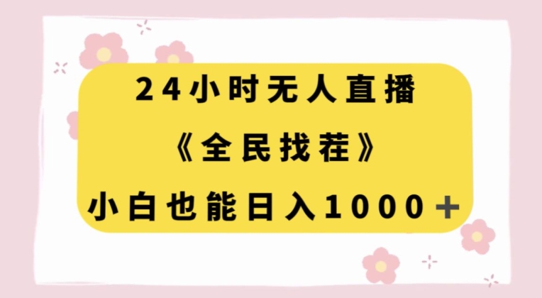 24小时无人直播，全民找茬，小白也能日入1000+【揭秘】-如意资源库