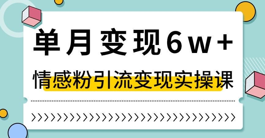 单月变现6W+，抖音情感粉引流变现实操课，小白可做，轻松上手，独家赛道【揭秘】-如意资源库