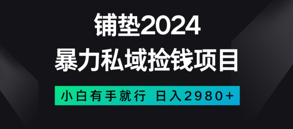 暴力私域捡钱项目，小白无脑操作，日入2980【揭秘】-如意资源库