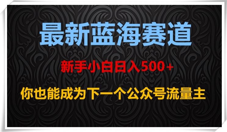 最新蓝海赛道，新手小白日入500+，你也能成为下一个公众号流量主【揭秘】-如意资源库