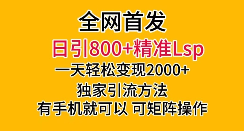 全网首发！日引800+精准老色批，一天变现2000+，独家引流方法，可矩阵操作【揭秘】-如意资源库