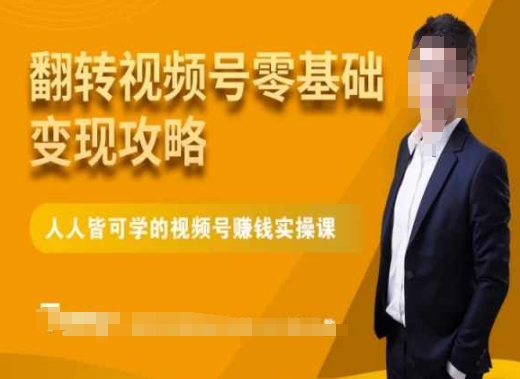 微信视频号零基础变现攻略，人人皆可学的视频号赚钱实操课-如意资源库