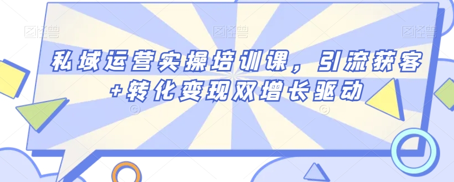 私域运营实操培训课，引流获客+转化变现双增长驱动-如意资源库