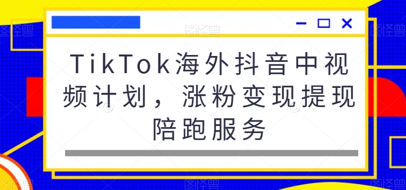 TikTok海外抖音中视频计划，涨粉变现提现陪跑服务-如意资源库