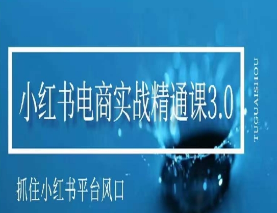 小红书电商实战精通课3.0，抓住小红书平台的风口，不错过有一个赚钱的机会-如意资源库