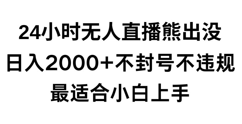 快手24小时无人直播熊出没，不封直播间，不违规，日入2000+，最适合小白上手，保姆式教学【揭秘】-如意资源库