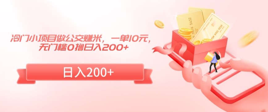 冷门小项目做公交赚米，一单10元，无门槛0撸日入200+【揭秘】-如意资源库