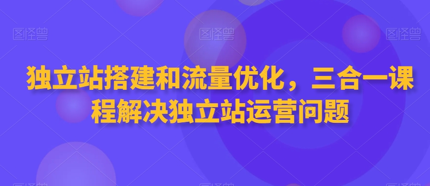 独立站搭建和流量优化，三合一课程解决独立站运营问题-如意资源库