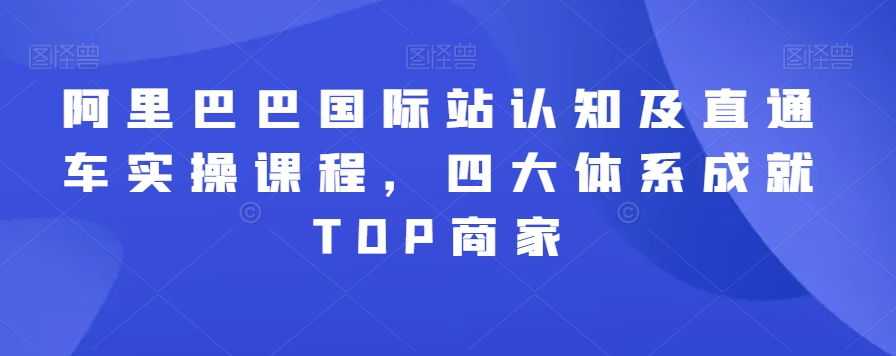 阿里巴巴国际站认知及直通车实操课程，四大体系成就TOP商家-如意资源库