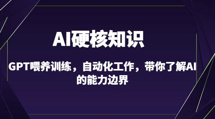 AI硬核知识-GPT喂养训练，自动化工作，带你了解AI的能力边界（10节课）-如意资源库