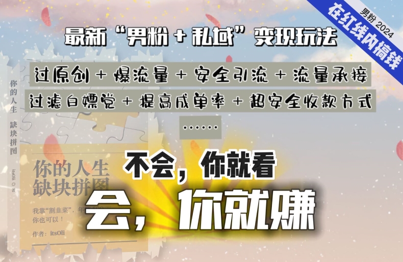 2024，“男粉+私域”还是最耐造、最赚、最轻松、最愉快的变现方式【揭秘】-如意资源库