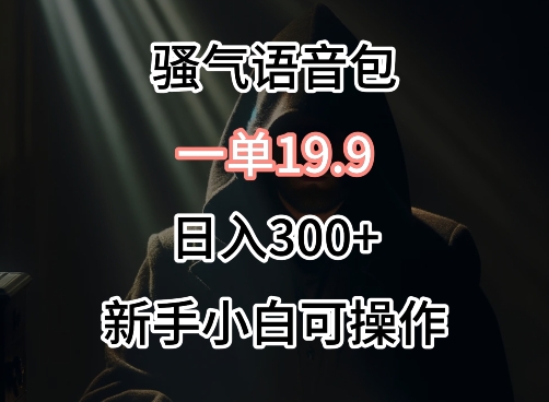 0成本卖骚气语音包，一单19.9.日入300+【揭秘】-如意资源库