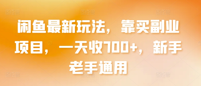 闲鱼最新玩法，靠买副业项目，一天收700+，新手老手通用【揭秘】-如意资源库