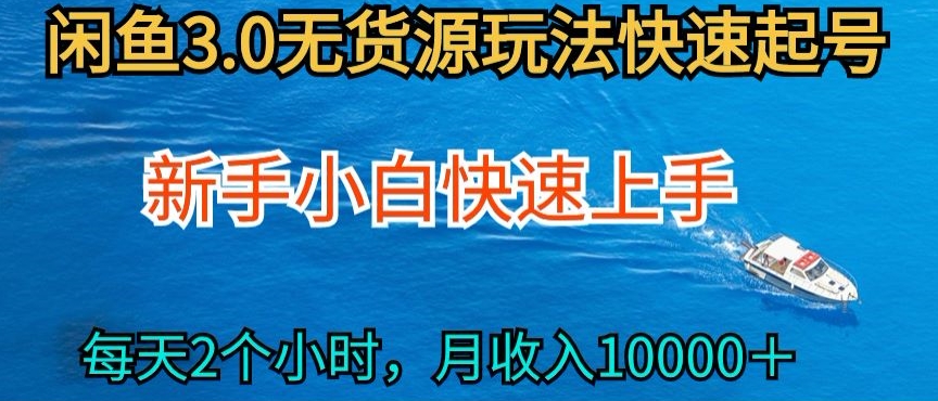 2024最新闲鱼无货源玩法，从0开始小白快手上手，每天2小时月收入过万【揭秘】-如意资源库