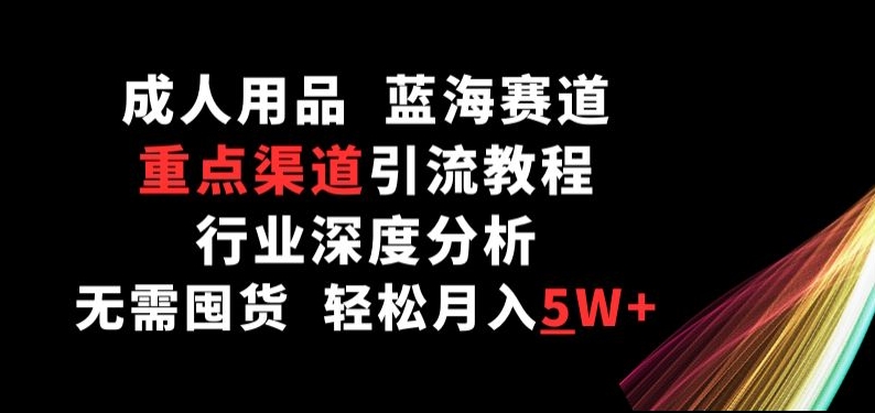 成人用品，蓝海赛道，重点渠道引流教程，行业深度分析，无需囤货，轻松月入5W+【揭秘】-如意资源库