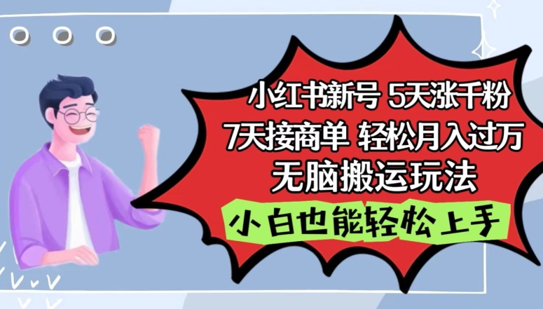 小红书影视泥巴追剧5天涨千粉，7天接商单，轻松月入过万，无脑搬运玩法【揭秘】-如意资源库