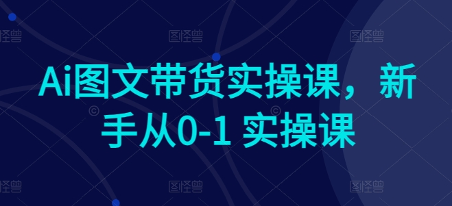 Ai图文带货实操课，新手从0-1 实操课-如意资源库