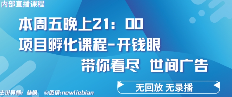 4.26日内部回放课程《项目孵化-开钱眼》赚钱的底层逻辑【揭秘】-如意资源库
