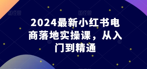 2024最新小红书电商落地实操课，从入门到精通-如意资源库
