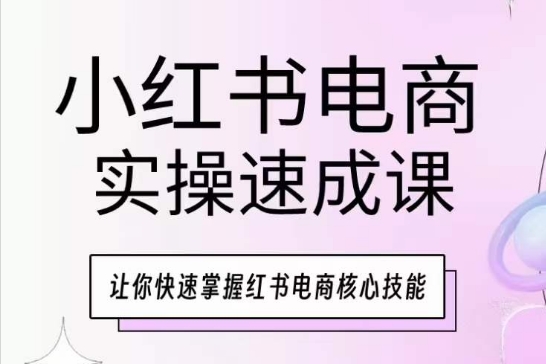 小红书电商实操速成课，让你快速掌握红书电商核心技能-如意资源库
