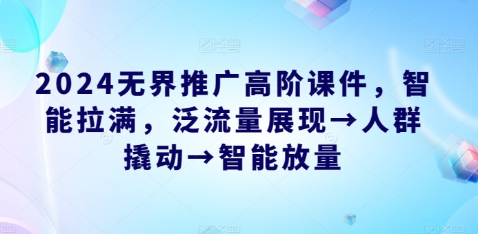 2024无界推广高阶课件，智能拉满，泛流量展现→人群撬动→智能放量-如意资源库