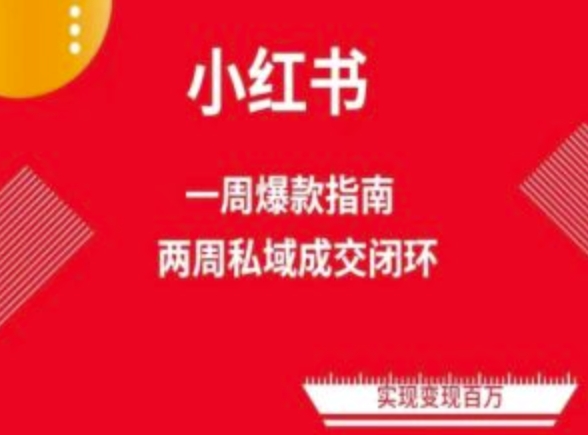 爆款小红书免费流量体系课程(两周变现)，小红书电商教程-如意资源库
