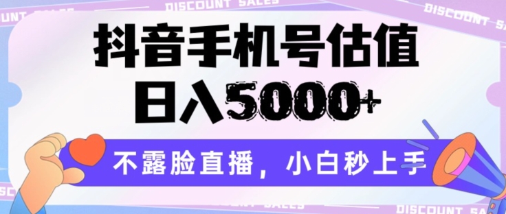 抖音手机号估值，日入5000+，不露脸直播，小白秒上手【揭秘】-如意资源库