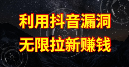 利用抖音链接漏洞，无限拉新赚钱【漏洞原理+操作流程】【揭秘】-如意资源库