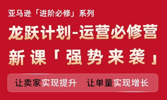 亚马逊进阶必修系列，龙跃计划-运营必修营新课，让卖家实现提升 让单量实现增长-如意资源库