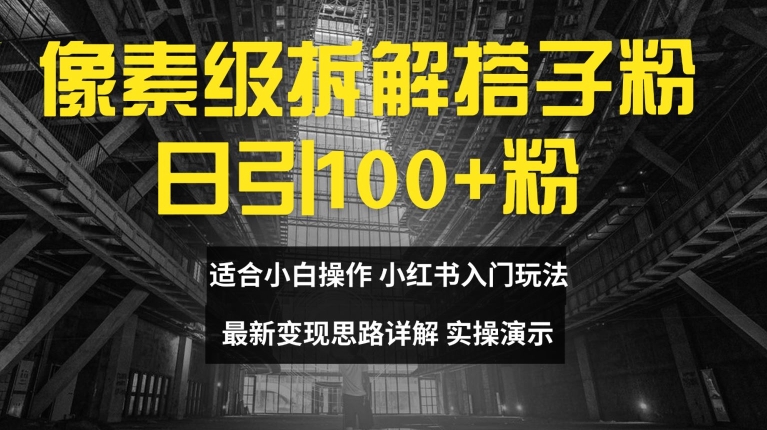 像素级拆解搭子粉，日引100+，小白看完可上手，最新变现思路详解【揭秘】-如意资源库