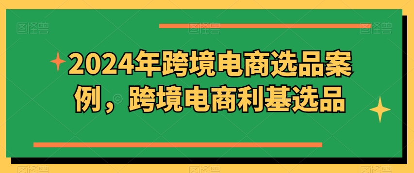 2024年跨境电商选品案例，跨境电商利基选品（更新）-如意资源库