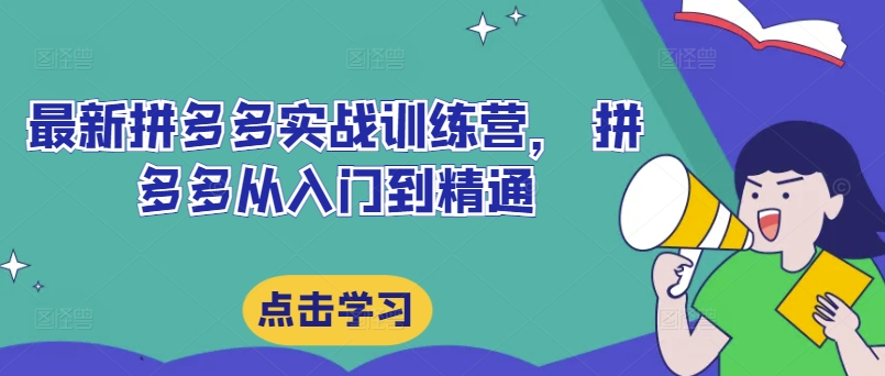 最新拼多多实战训练营， 拼多多从入门到精通-如意资源库